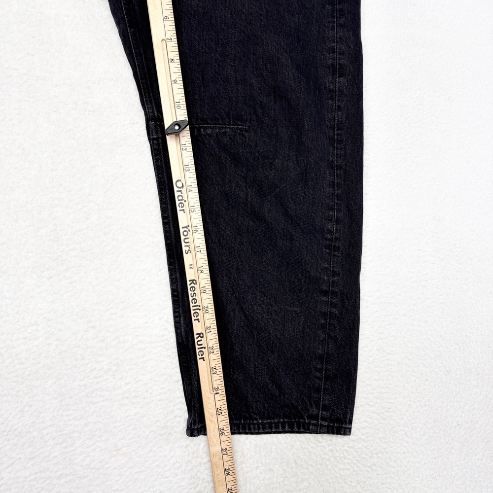 Madewell Darted Barrel Leg Jeans Womens Size 31 Black Denim Button Fly Wide Leg - Picture 8 of 9